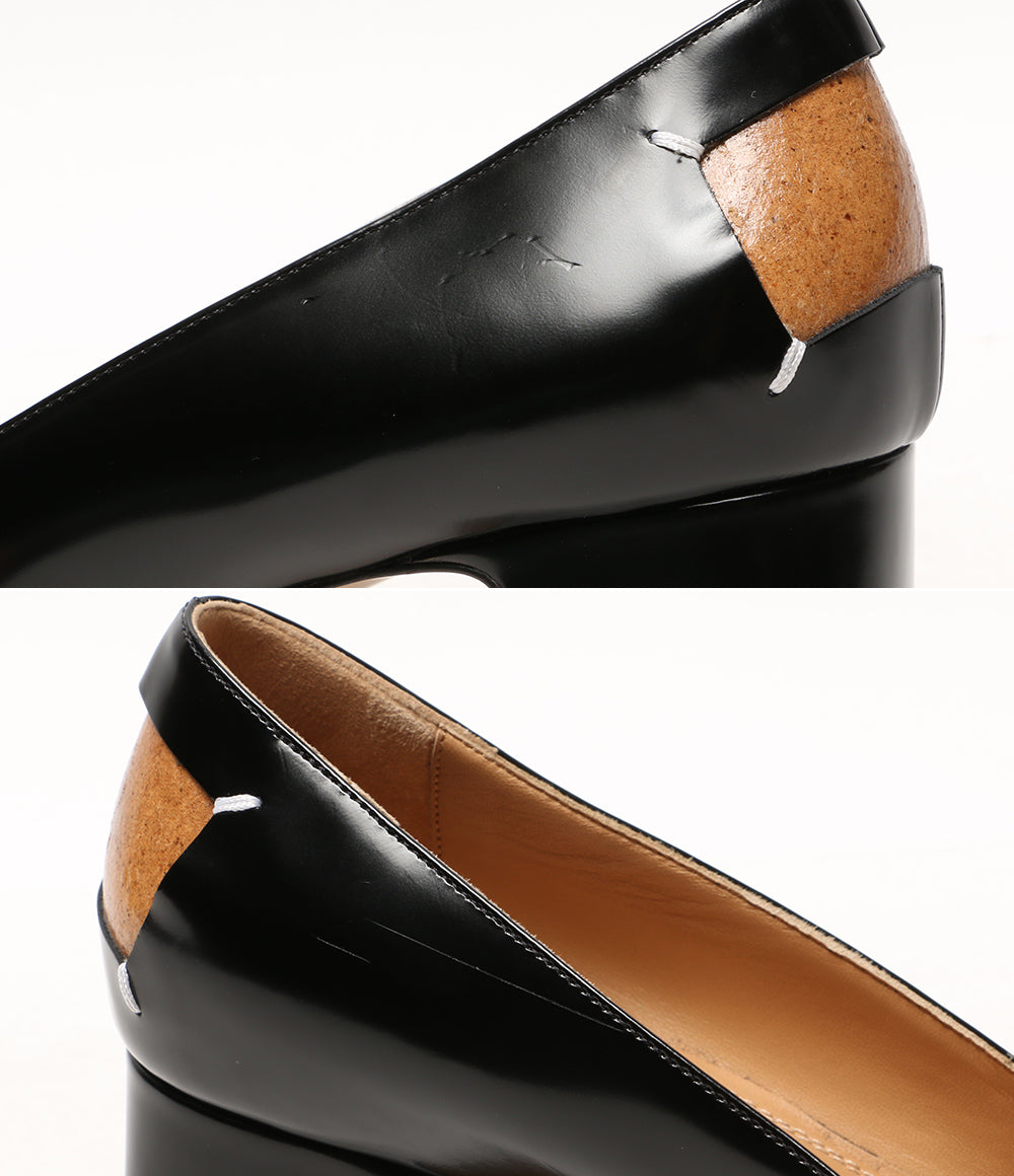 メゾンマルジェラ パンプス ブラック スクエアトゥ エナメルレザー レディース SIZE 38 1/2 Maison Margiela