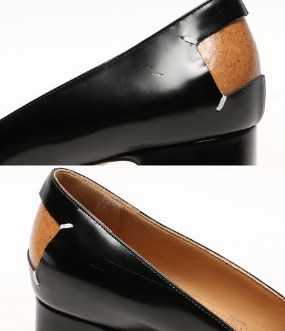 メゾンマルジェラ パンプス ブラック スクエアトゥ エナメルレザー レディース SIZE 38 1/2 Maison Margiela