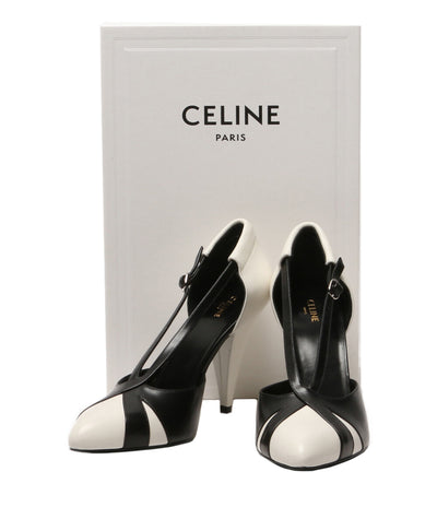 セリーヌ 美品 パンプス ブラック×ホワイト レディース SIZE 37 CELINE