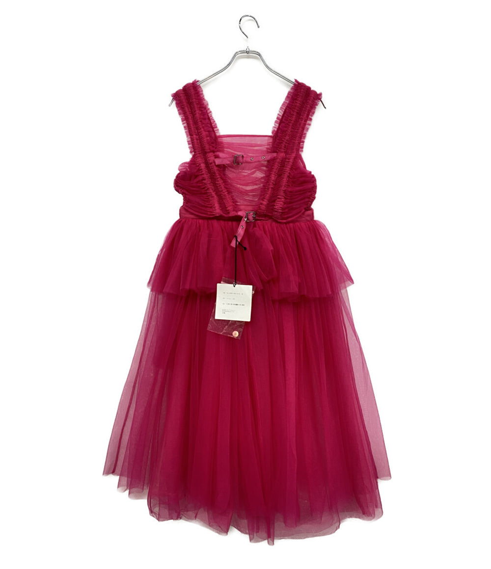 新品未使用○ 25SS noirkeininomiya チュール　赤　ワンピース noir kei ninomiya ドレス ワンピース ショッキングピンク 3J-A007-051
