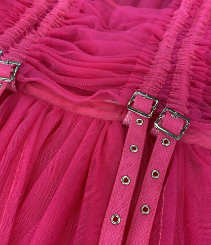 noir kei ninomiya ドレス ワンピース ショッキングピンク 3J-A007-051-2-2 レディース SIZE S ノワールケイニノミヤ