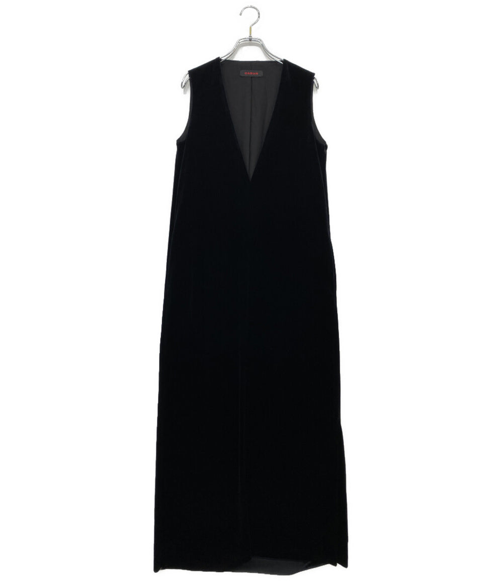 キャバン ノースリーブワンピース Vネック ブラック 39-06-14-06002 レディース SIZE F CABaN