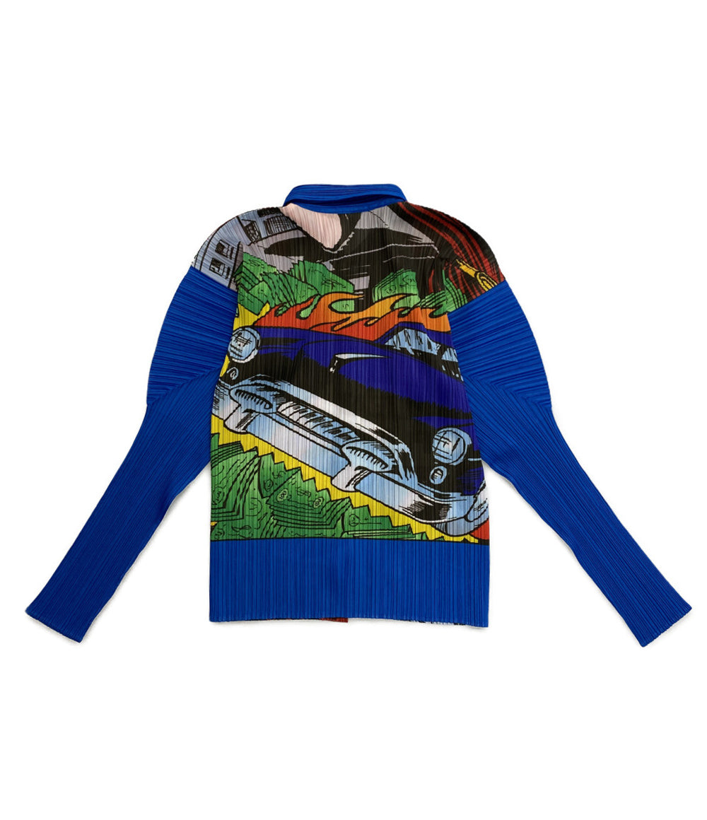 プリーツプリーズ 美品 長袖シャツ 1999年アメコミプリーツシャツ レディース SIZE 4 PLEATS PLEASE