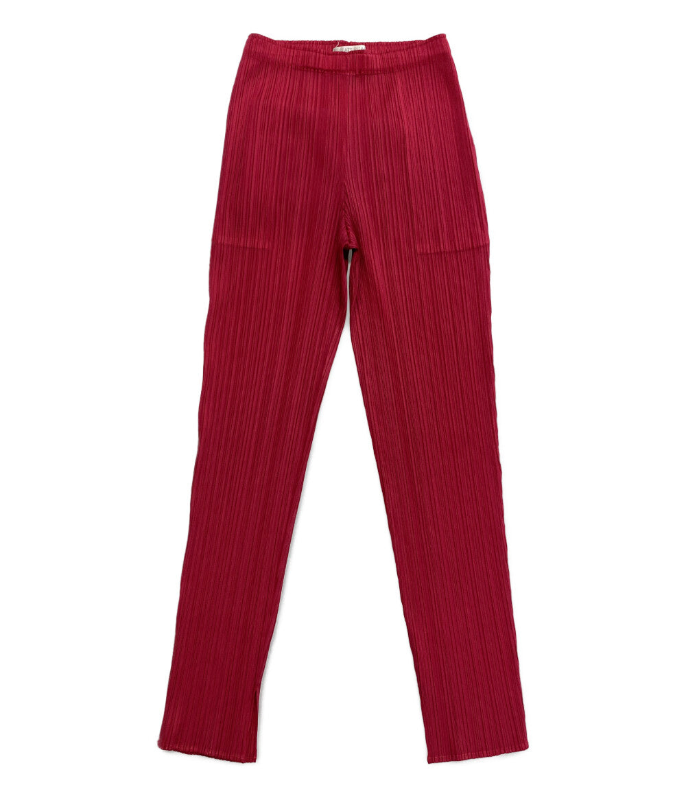 PLEATS PLEASE パンツ レッド PP81-JF184 レディース SIZE 2 プリーツプリーズ