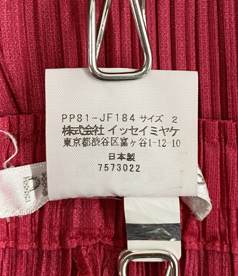 PLEATS PLEASE パンツ レッド PP81-JF184 レディース SIZE 2 プリーツプリーズ