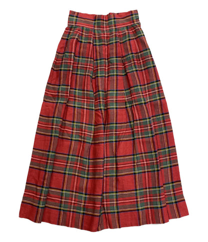 オニール スカート チェック リネン100% レッド     IR-010 レディース SIZE US 6  ONEIL