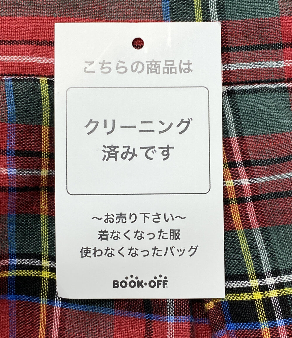 オニール スカート チェック リネン100% レッド     IR-010 レディース SIZE US 6  ONEIL