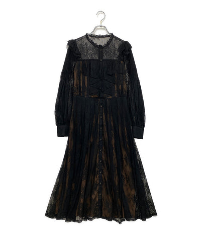 ハーリップトゥ レースワンピース ブラック 長袖 レディース SIZE S HER LIP TO