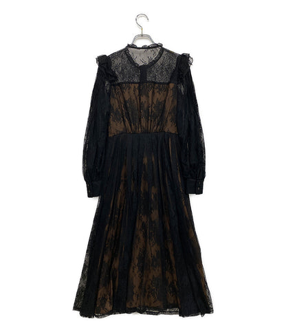 ハーリップトゥ レースワンピース ブラック 長袖 レディース SIZE S HER LIP TO