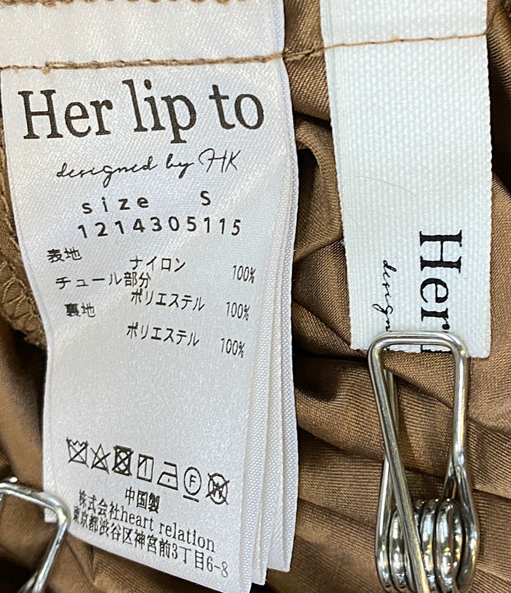 ハーリップトゥ レースワンピース ブラック 長袖 レディース SIZE S HER LIP TO