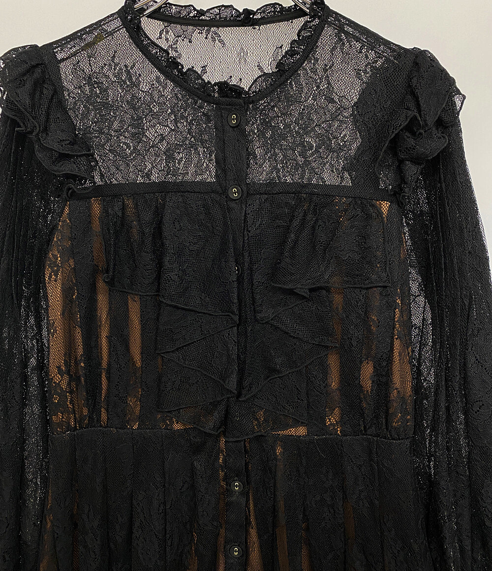 ハーリップトゥ レースワンピース ブラック 長袖 レディース SIZE S HER LIP TO