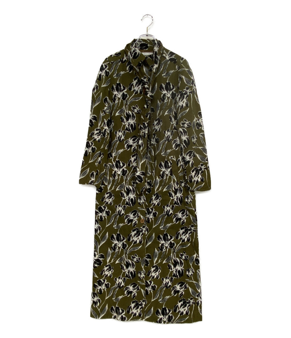 マリハ 長袖ワンピース カーキグリーン 総柄 レディース SIZE - MARIHA