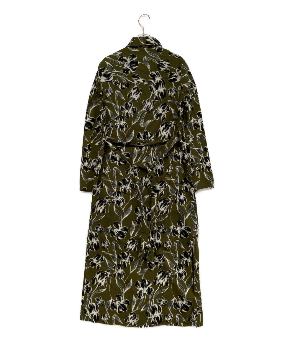 マリハ 長袖ワンピース カーキグリーン 総柄 レディース SIZE - MARIHA