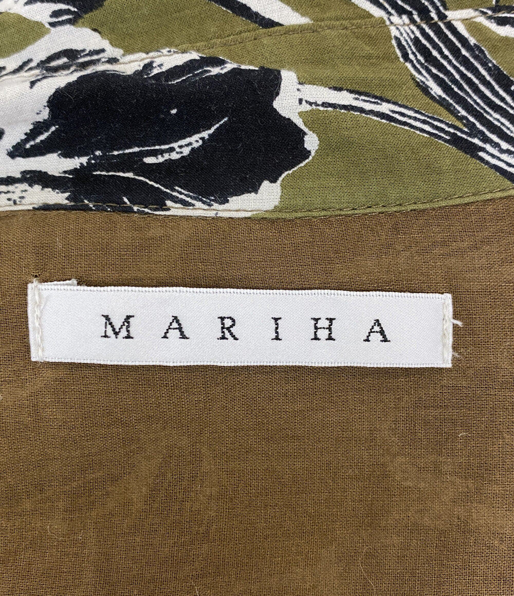 マリハ 長袖ワンピース カーキグリーン 総柄 レディース SIZE - MARIHA