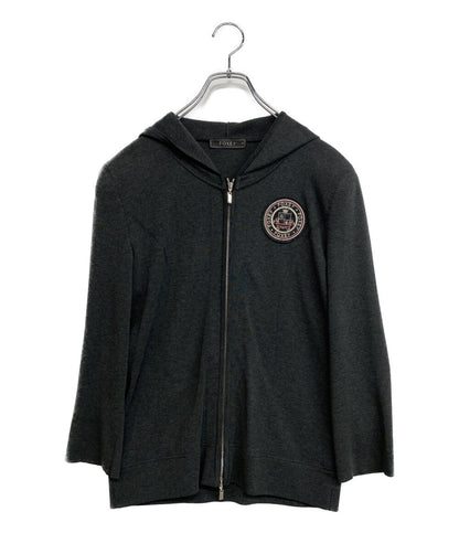 フォクシー 美品 パーカー ニット ワッペン 27057 レディース SIZE 40 FOXEY
