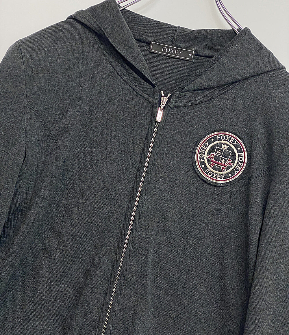 フォクシー 美品 パーカー ニット ワッペン 27057 レディース SIZE 40 FOXEY