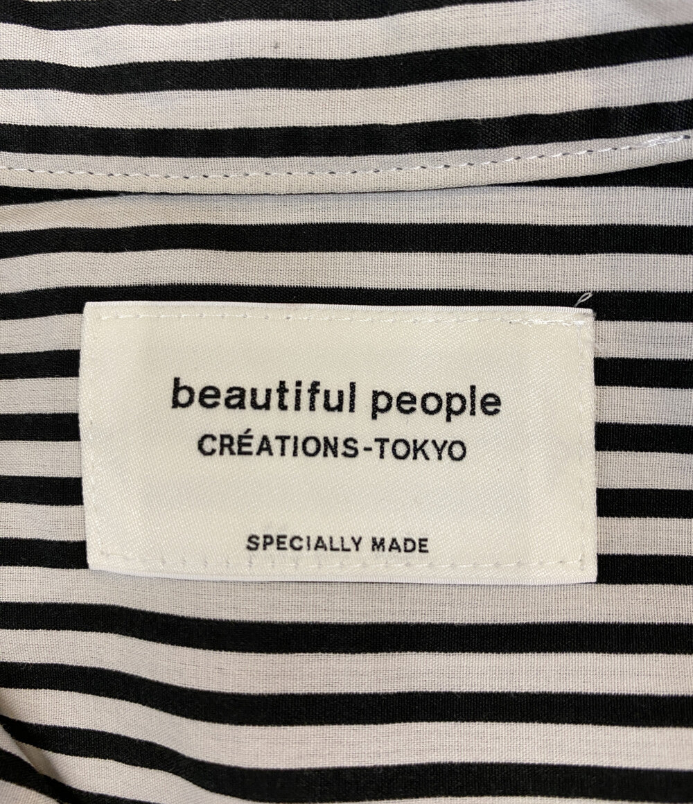 ビューティフルピープル 長袖ワンピース 125106004 ストライプリバーフィッシュシャツドレス レディース SIZE 38 beautiful people
