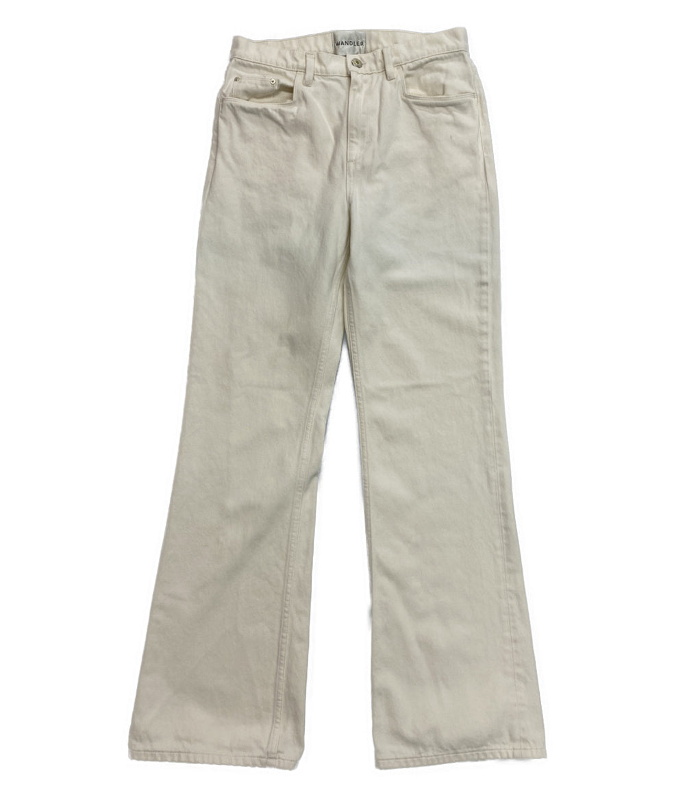 ワンドラー パンツ ホワイト ミドルライズワイドデニムパンツ レディース SIZE 27 WANDLER
