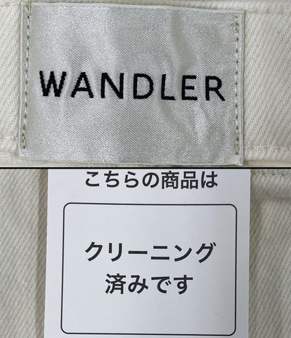 ワンドラー パンツ ホワイト ミドルライズワイドデニムパンツ レディース SIZE 27 WANDLER