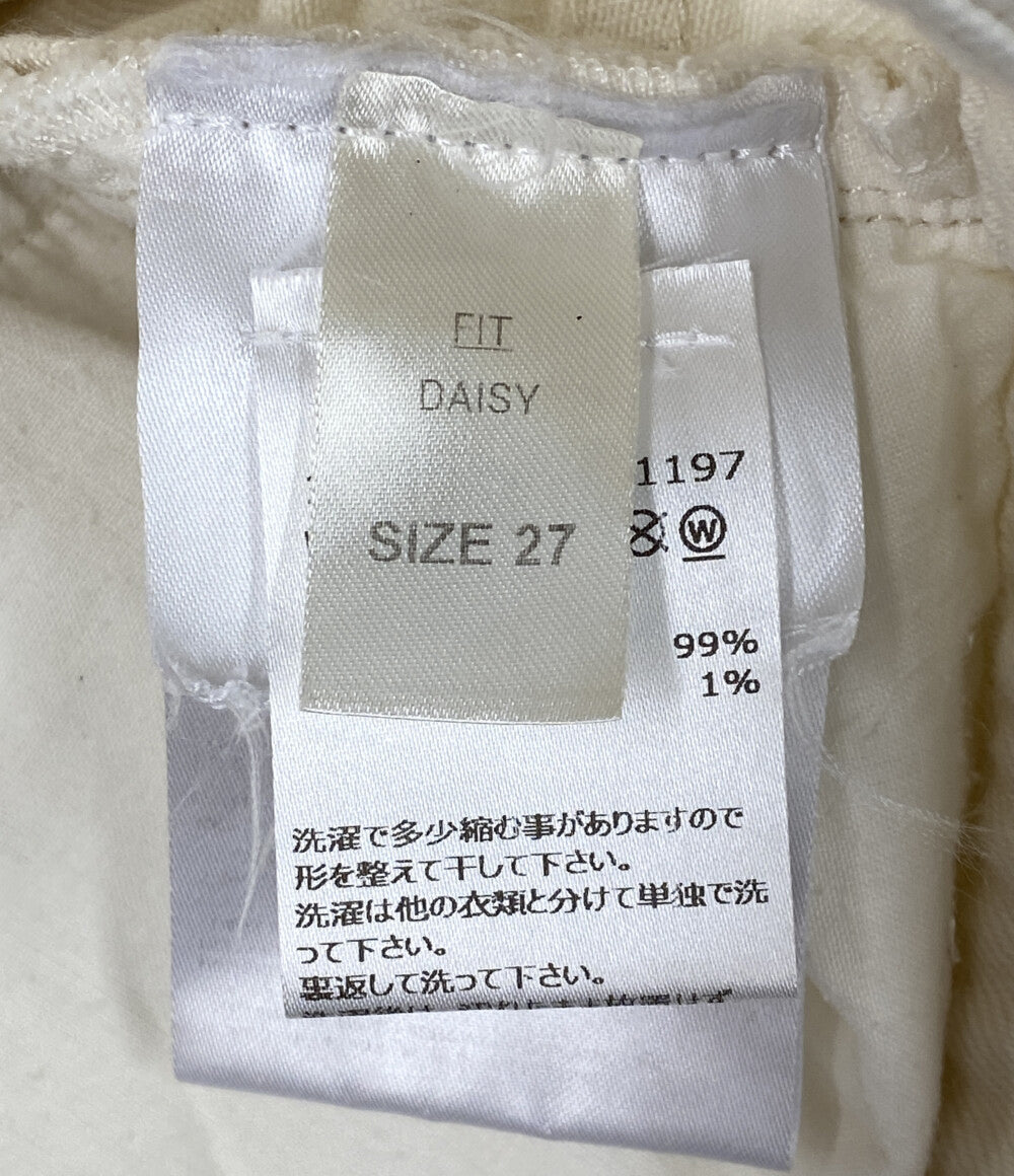 ワンドラー パンツ ホワイト ミドルライズワイドデニムパンツ レディース SIZE 27 WANDLER