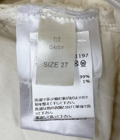 ワンドラー パンツ ホワイト ミドルライズワイドデニムパンツ レディース SIZE 27 WANDLER
