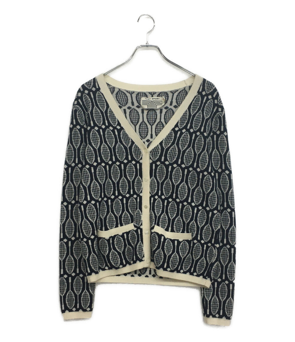 トリーバーチ カーディガン TORY SPORT 総ラケット柄 37592 レディース SIZE S TORY BURCH