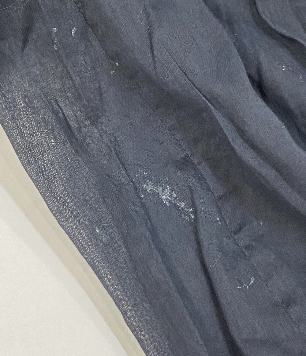 ドゥロワー プルオーバー シースルー リボンデザイン ブラウス シャツ ネイビー レディース SIZE 36 Drawer