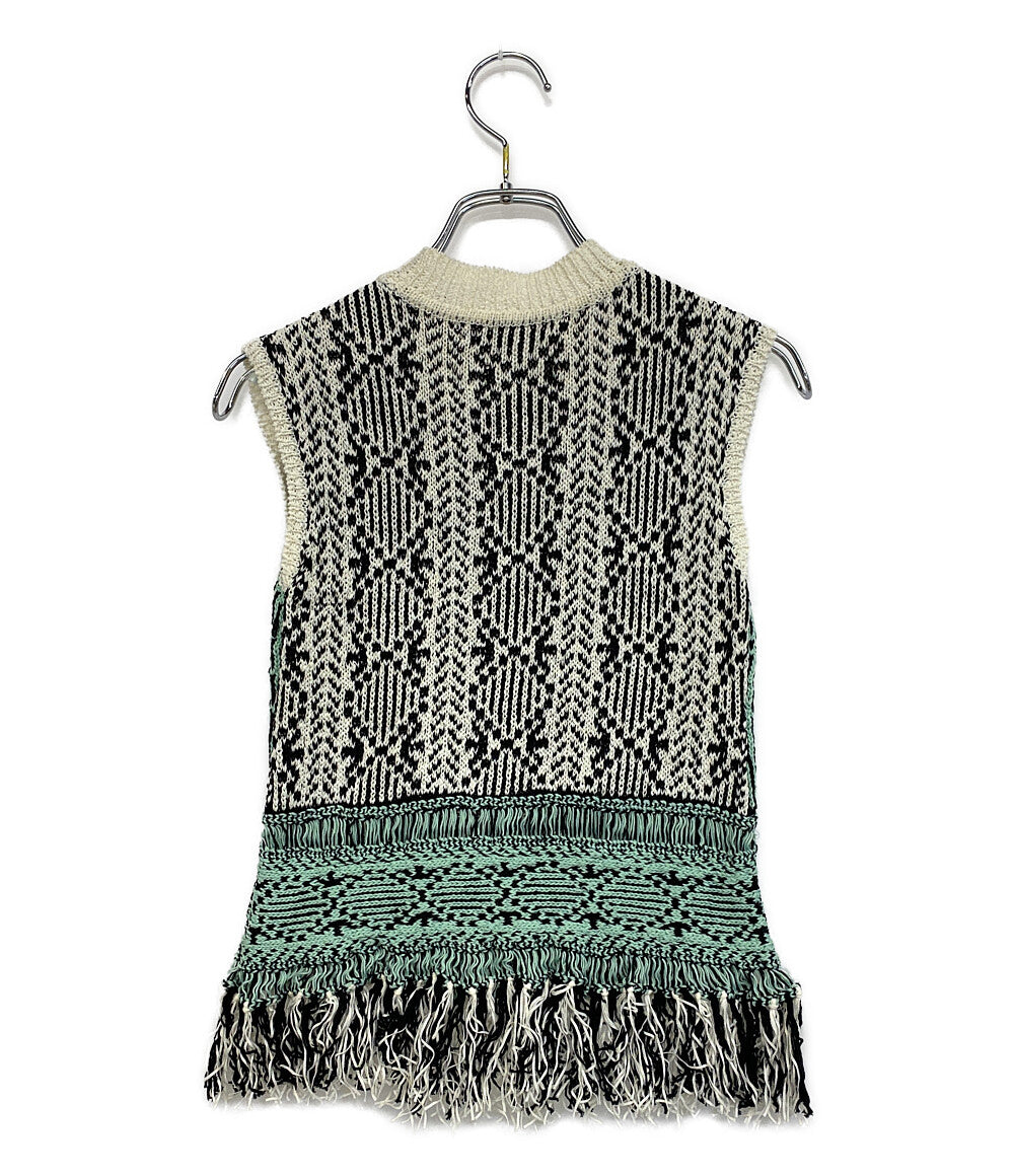 美品 Mame Kurogouchi マメクロゴウチ ニットベスト 丸首 MM16SS-KN007 レディース SIZE 1