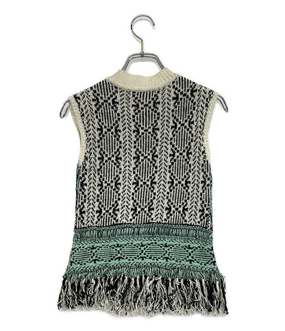 美品 Mame Kurogouchi マメクロゴウチ ニットベスト 丸首 MM16SS-KN007 レディース SIZE 1