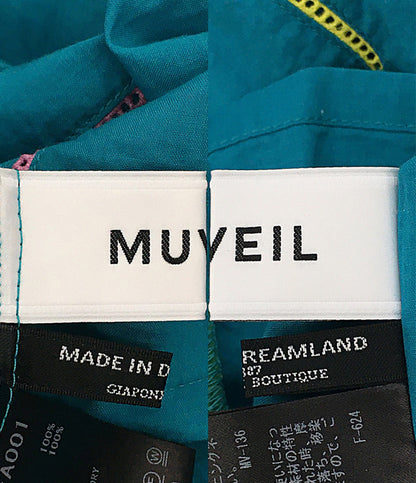 ミュベール  七分袖ワンピース ステッチ ブルー インナー付き     MA221FA001 レディース SIZE 36  MUVEIL