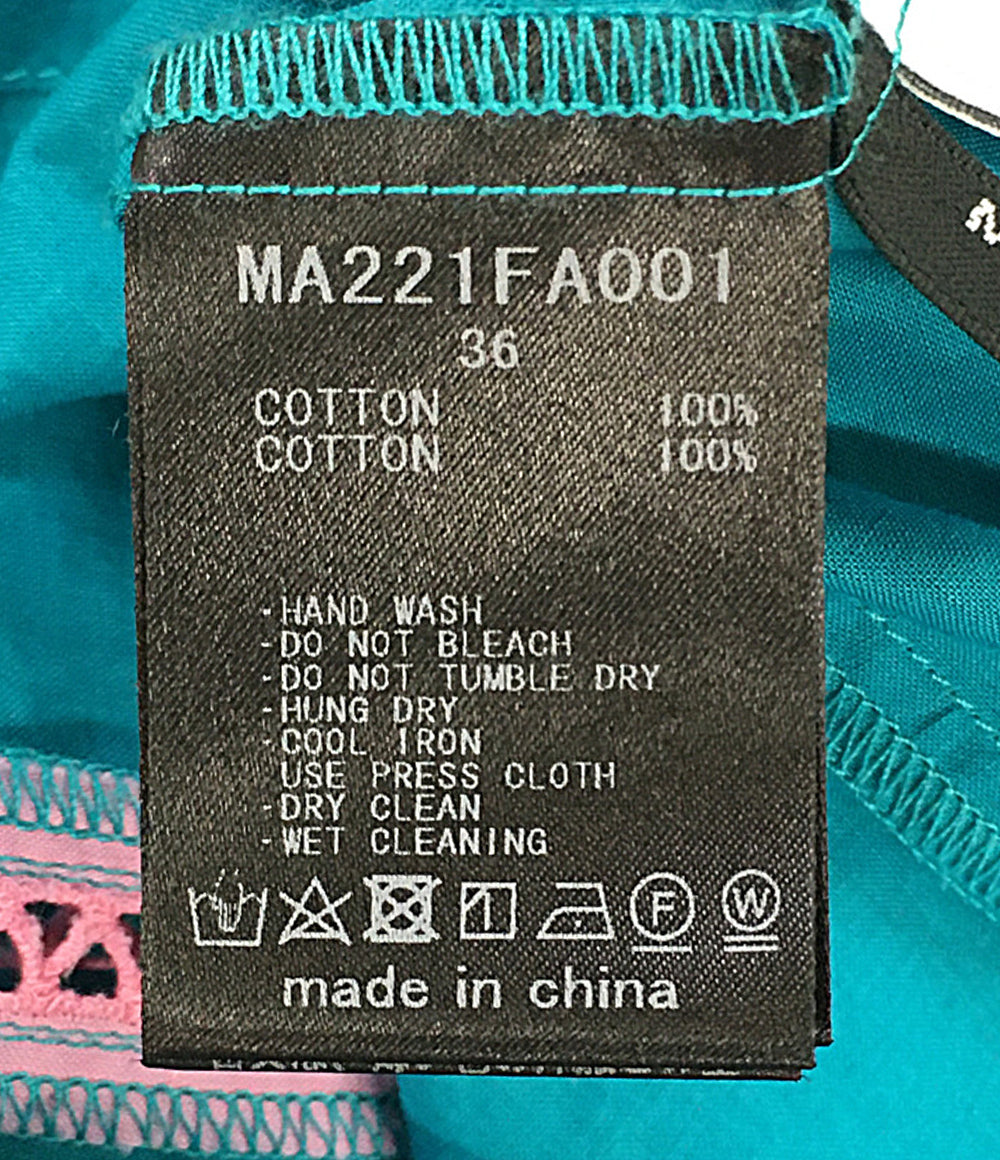ミュベール  七分袖ワンピース ステッチ ブルー インナー付き     MA221FA001 レディース SIZE 36  MUVEIL