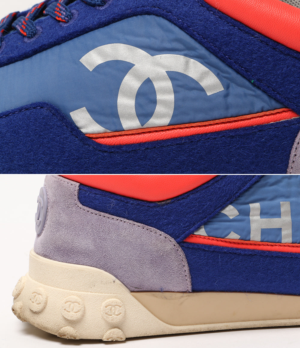 CHANEL スエードナイロン ローカットスニーカー ブルー系 G34087 レディース SIZE 41 シャネル