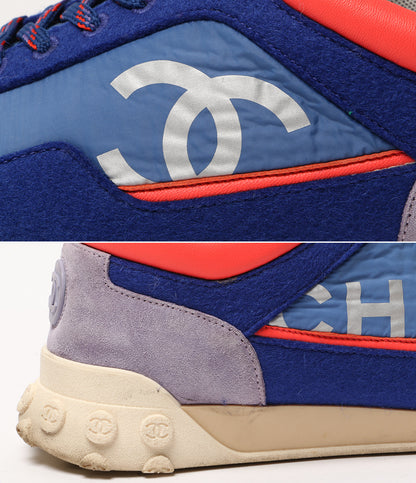 CHANEL スエードナイロン ローカットスニーカー ブルー系 G34087 レディース SIZE 41 シャネル