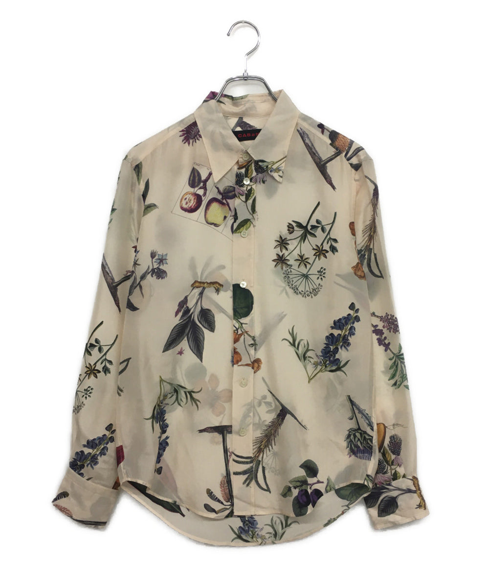 キャバン 長袖シャツ シルクボタニカルプリントシャツ レディース SIZE S CABaN