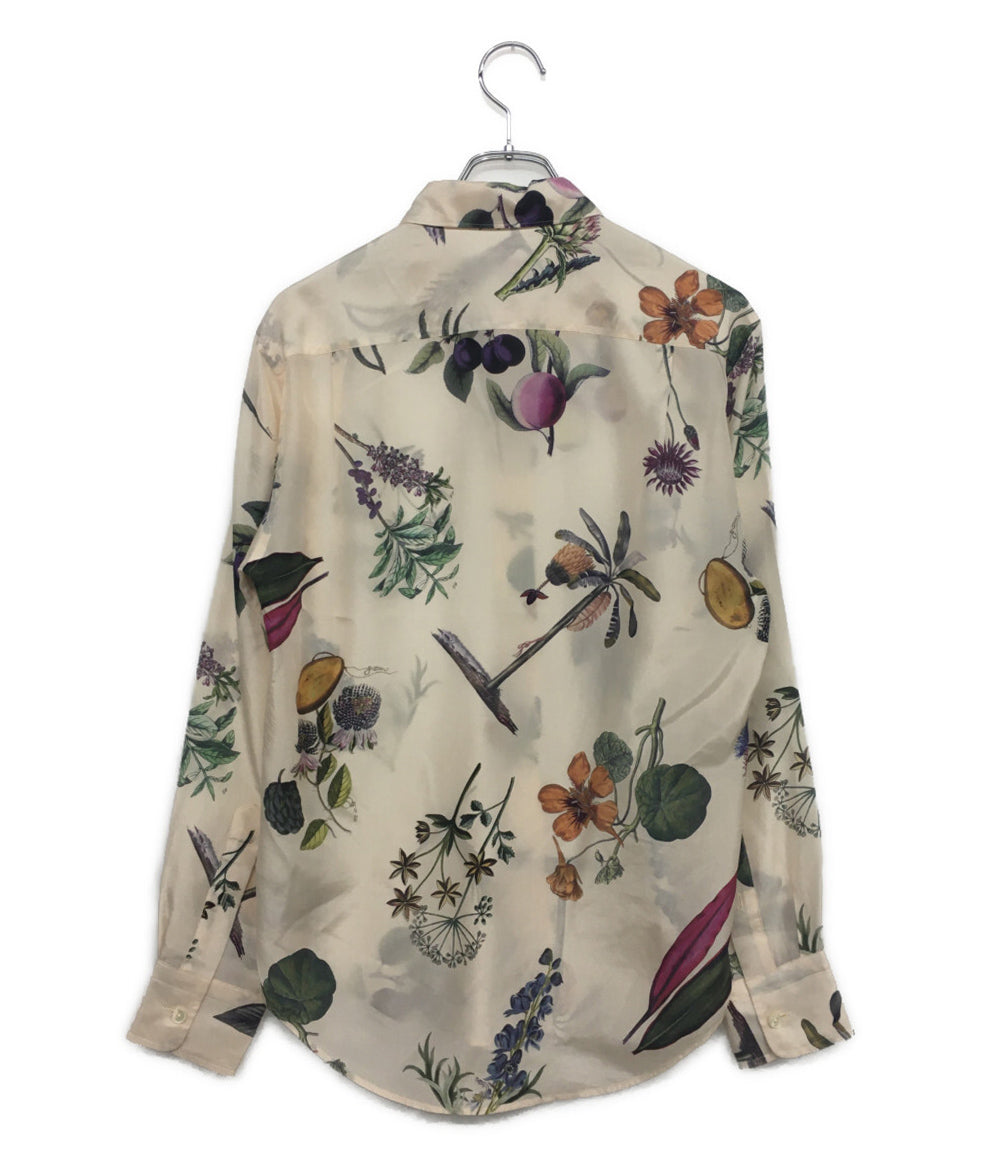 キャバン 長袖シャツ シルクボタニカルプリントシャツ レディース SIZE S CABaN
