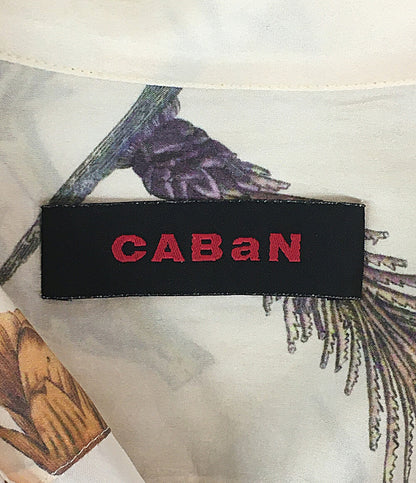 キャバン 長袖シャツ シルクボタニカルプリントシャツ レディース SIZE S CABaN