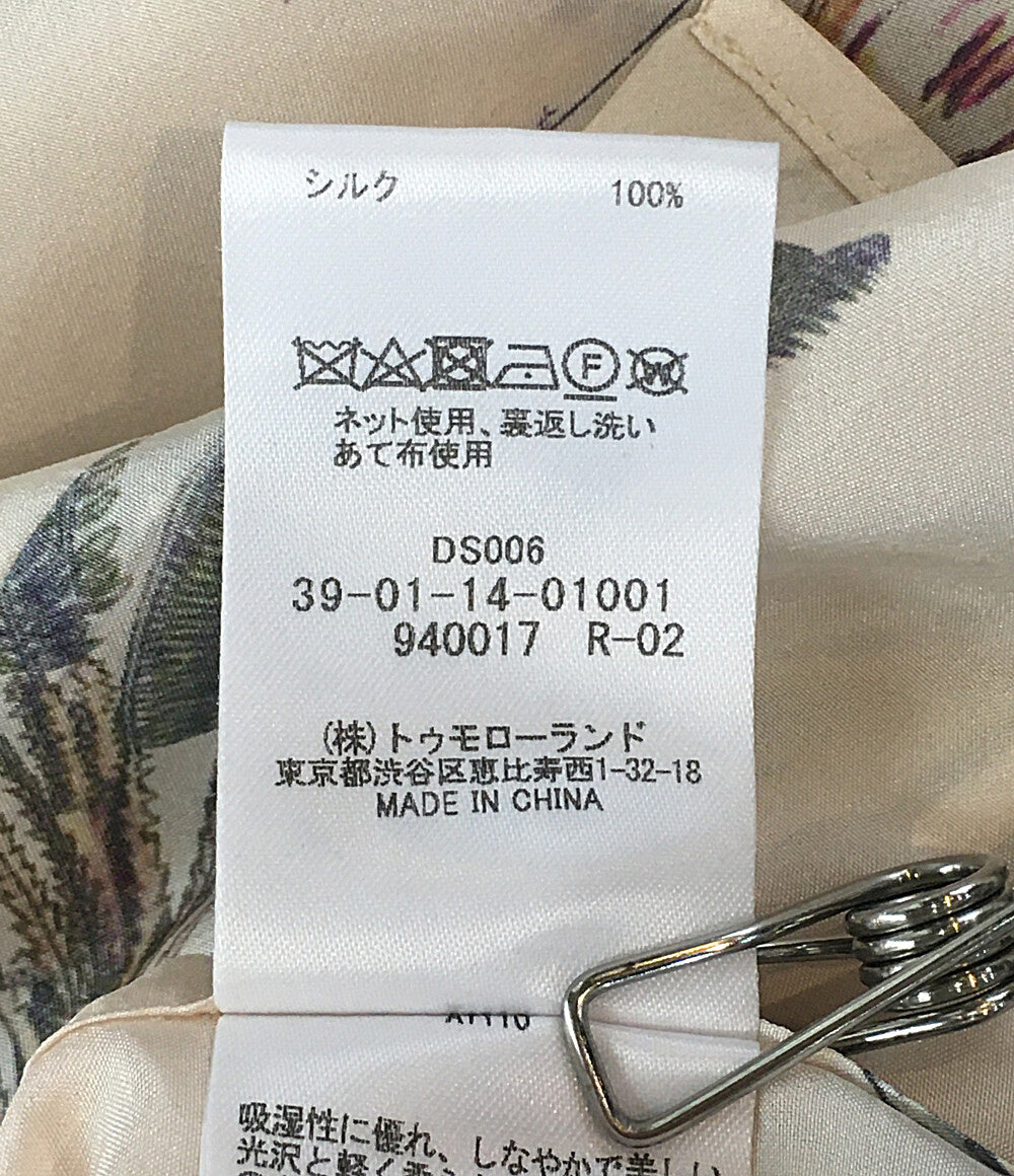 キャバン 長袖シャツ シルクボタニカルプリントシャツ レディース SIZE S CABaN