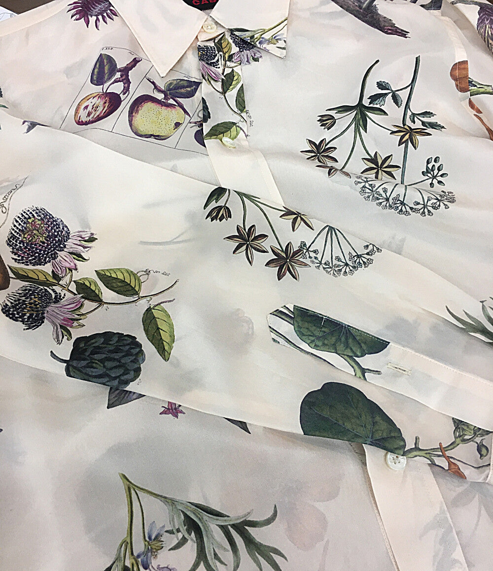 キャバン 長袖シャツ シルクボタニカルプリントシャツ レディース SIZE S CABaN