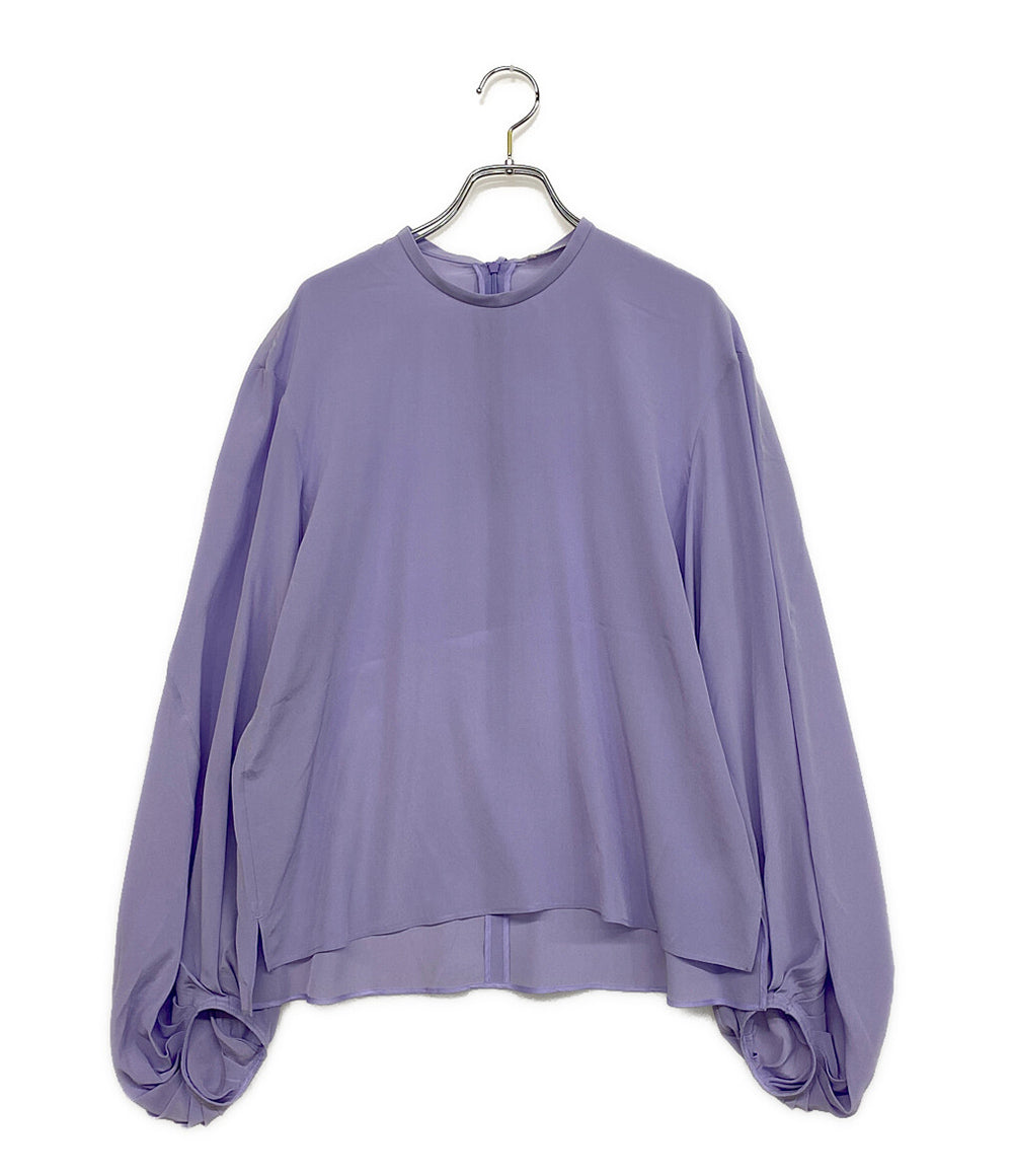 エッセンスオブラグジュアリー 長袖ブラウス パープル バックリボン レディース SIZE F ESSENCEOFLUXURY