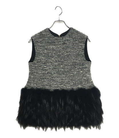 Drawer ベスト ツイードボーダージレ フォックス 6521-299-1127 レディース SIZE 36 ドゥロワー