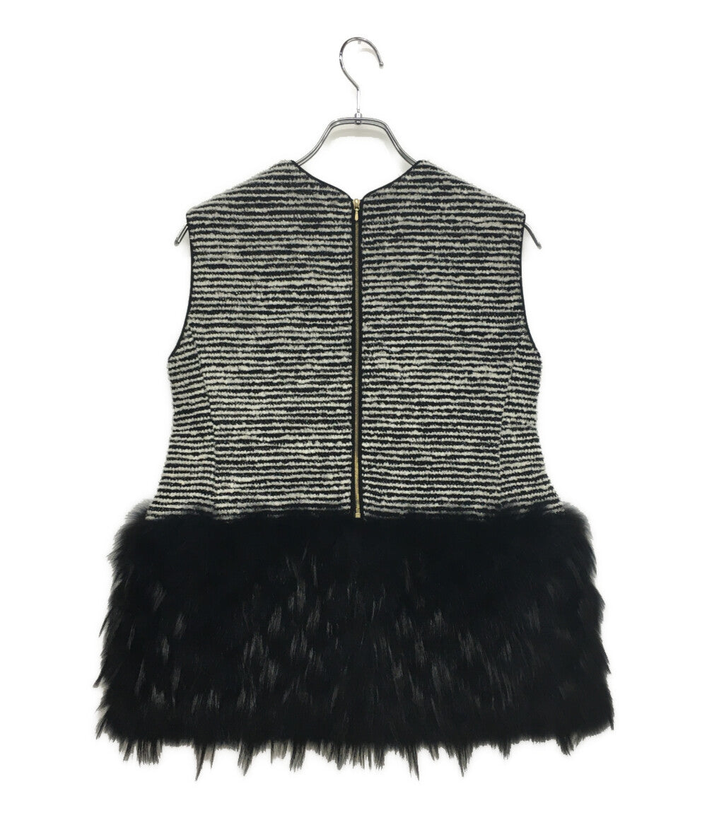 Drawer ベスト ツイードボーダージレ フォックス 6521-299-1127 レディース SIZE 36 ドゥロワー