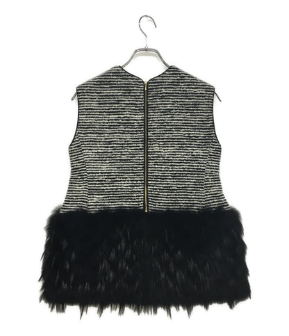 Drawer ベスト ツイードボーダージレ フォックス 6521-299-1127 レディース SIZE 36 ドゥロワー