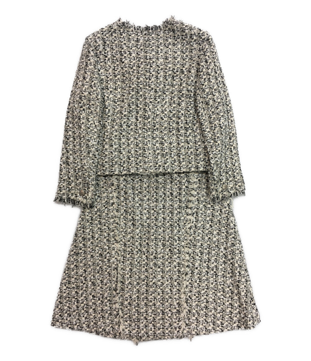 美品 martinique スカートスーツ ツイード ノーカラー A0386FJM209 レディース SIZE 1 マルティニーク