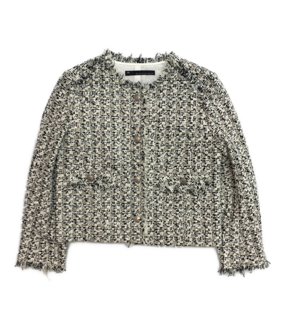 美品 martinique スカートスーツ ツイード ノーカラー A0386FJM209 レディース SIZE 1 マルティニーク