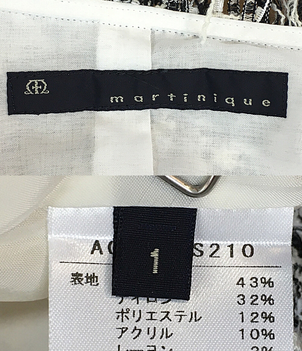 美品 martinique スカートスーツ ツイード ノーカラー A0386FJM209 レディース SIZE 1 マルティニーク