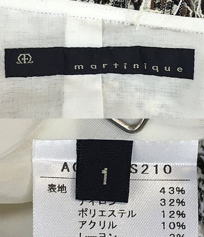 美品 martinique スカートスーツ ツイード ノーカラー A0386FJM209 レディース SIZE 1 マルティニーク
