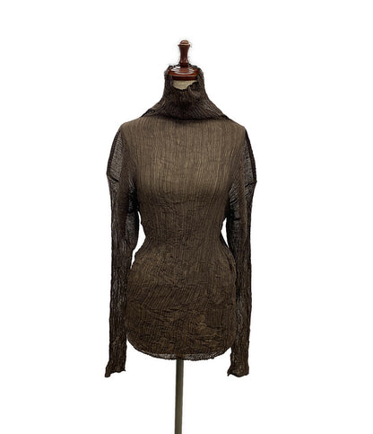 イッセイミヤケ シアープリーツカットソー タートルネック レディース SIZE L ISSEY MIYAKE