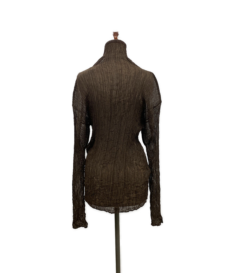 イッセイミヤケ シアープリーツカットソー タートルネック レディース SIZE L ISSEY MIYAKE