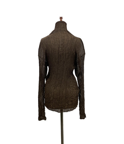 イッセイミヤケ シアープリーツカットソー タートルネック レディース SIZE L ISSEY MIYAKE
