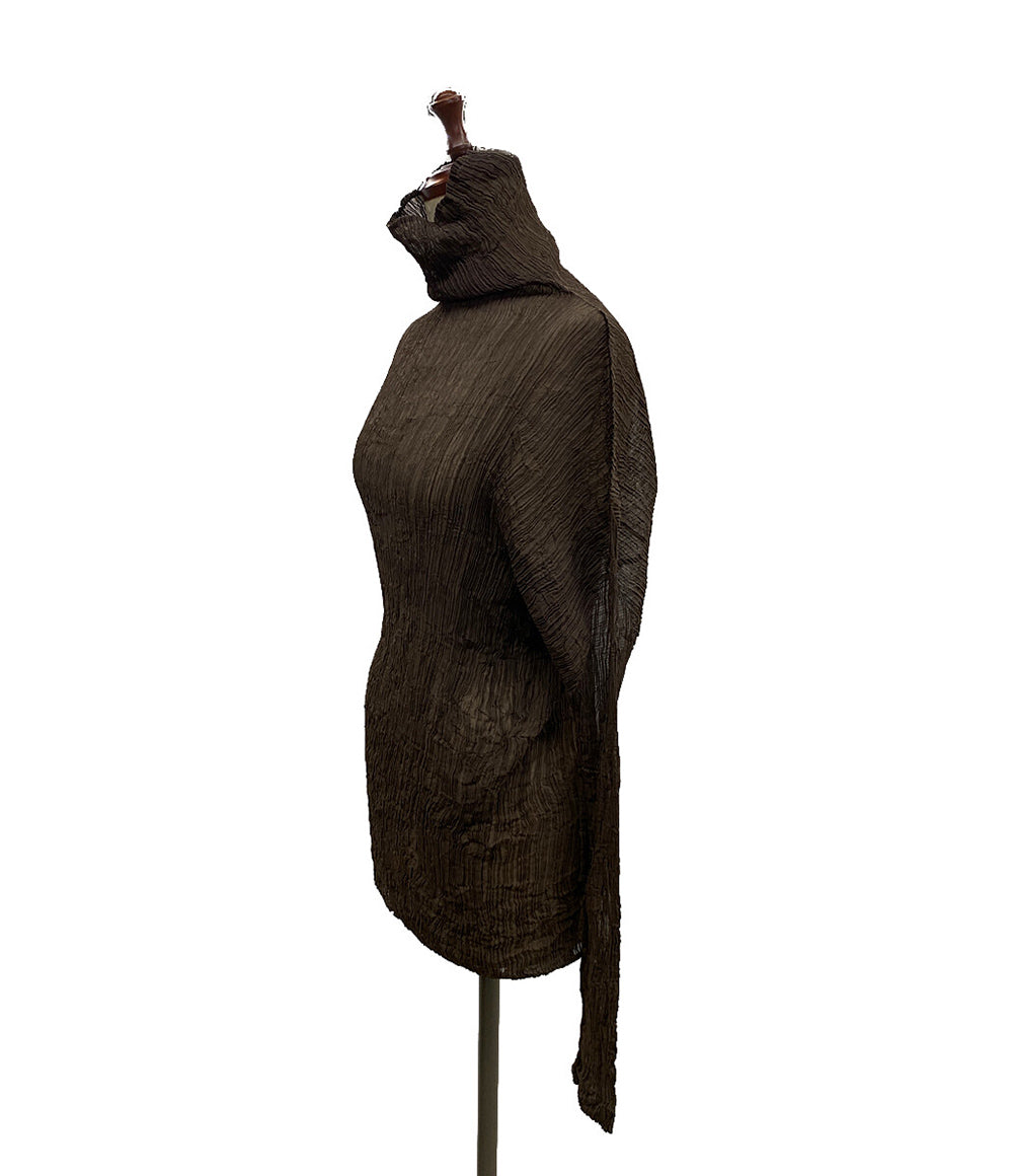 イッセイミヤケ シアープリーツカットソー タートルネック レディース SIZE L ISSEY MIYAKE